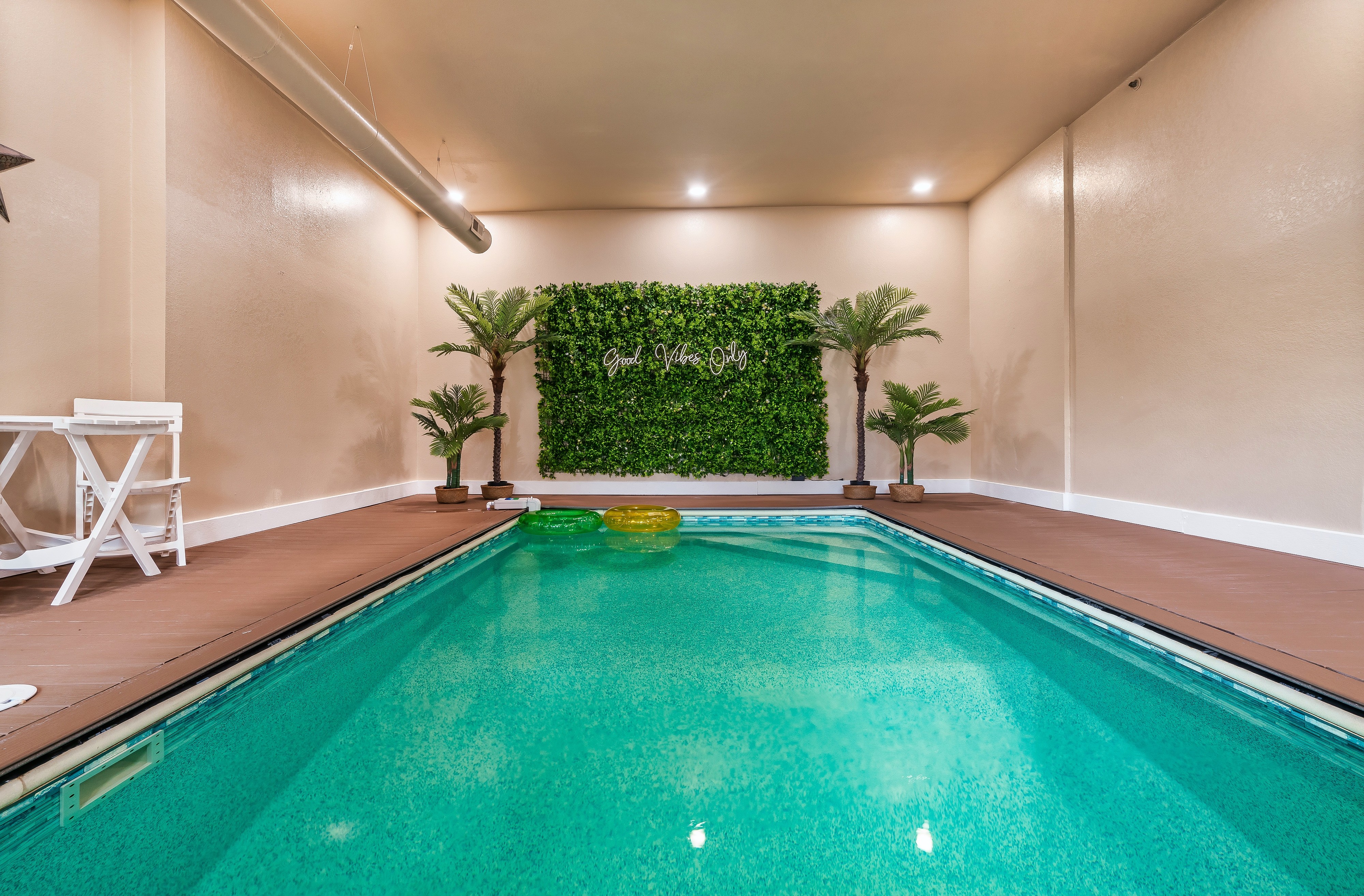 Private heated indoor pool at Alpine Sky Cabin