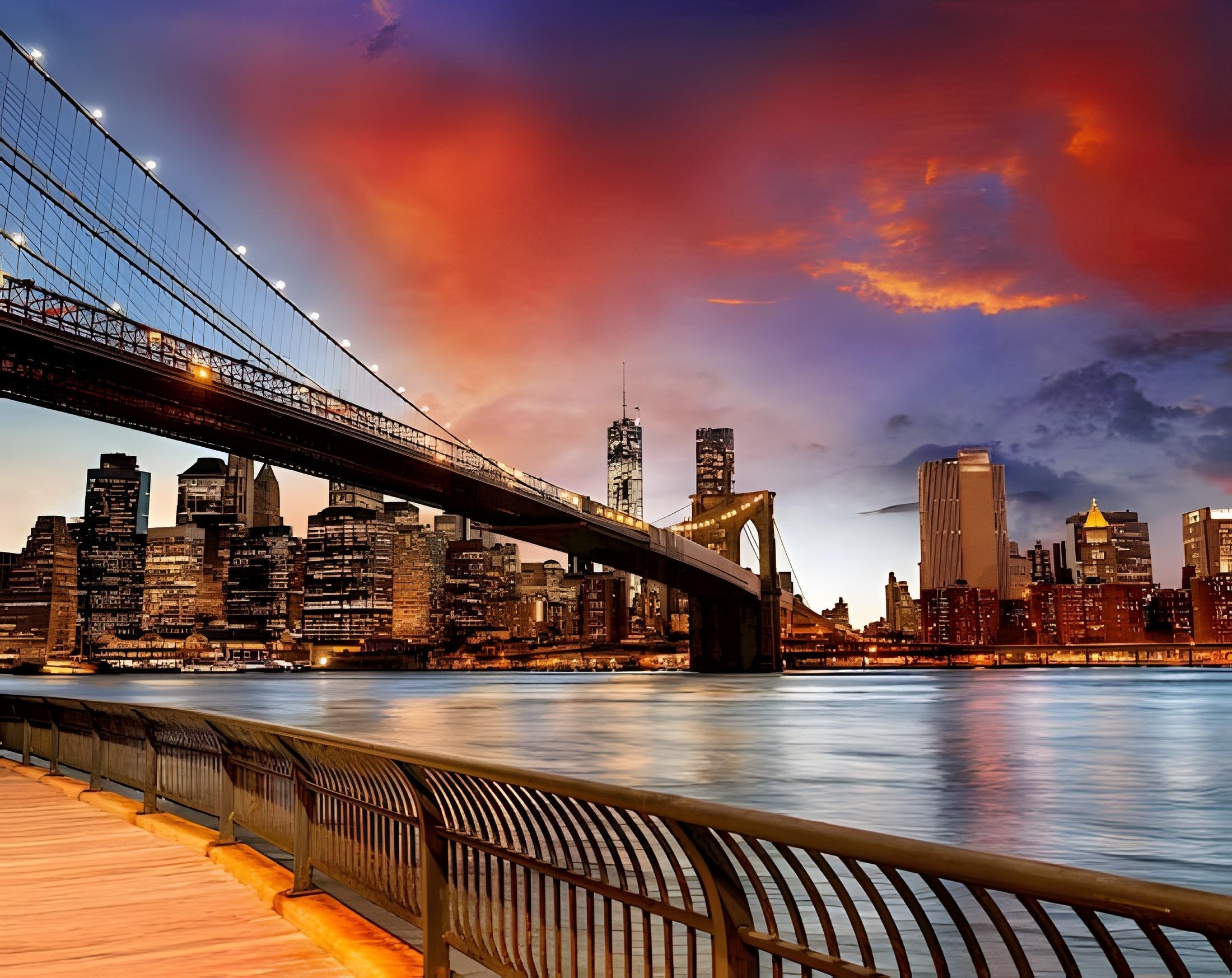 Brooklyn Bridge at sunset