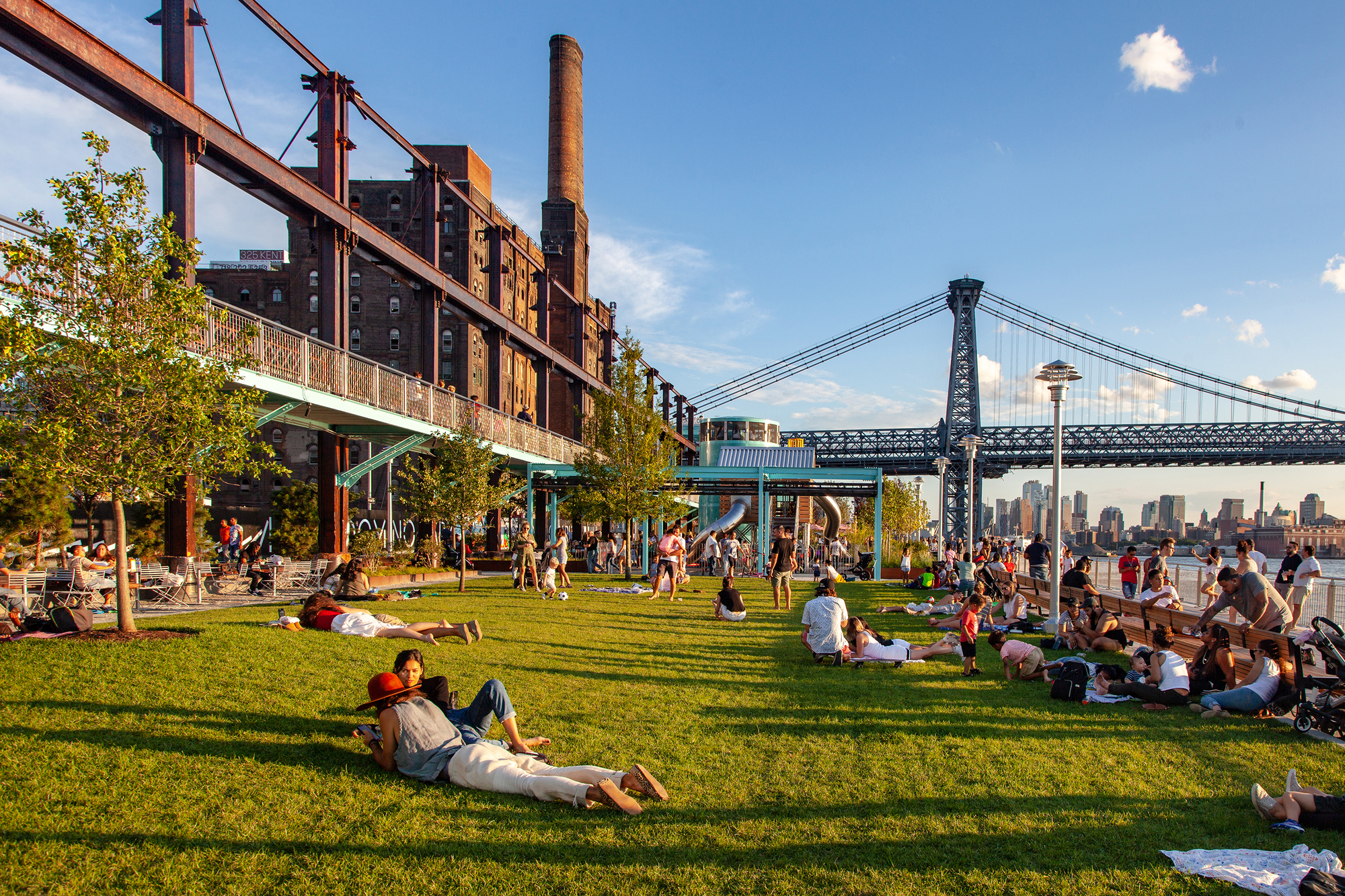 Domino Park waterfront in Williamsburg Brooklyn