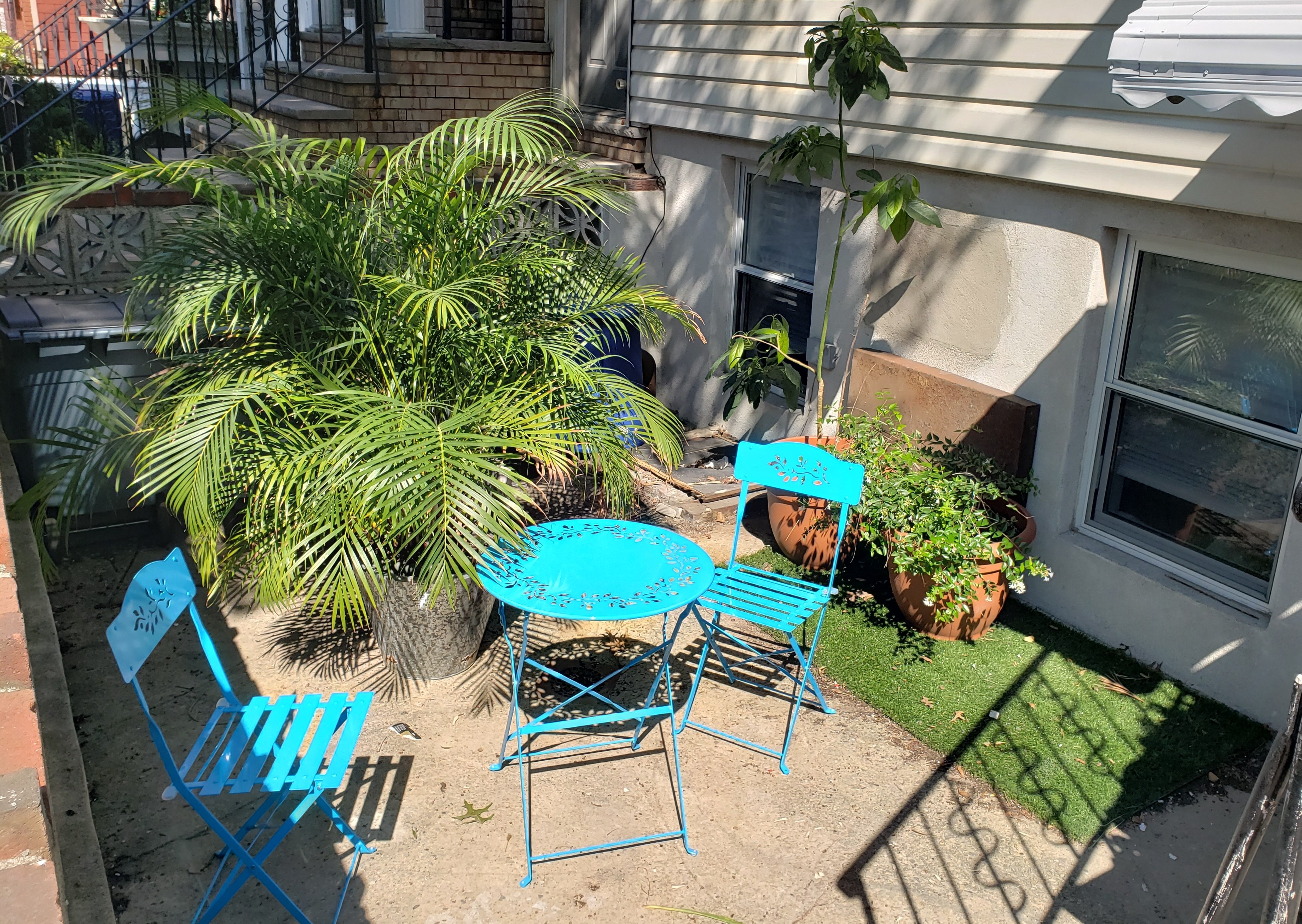 Spacious backyard with patio seating