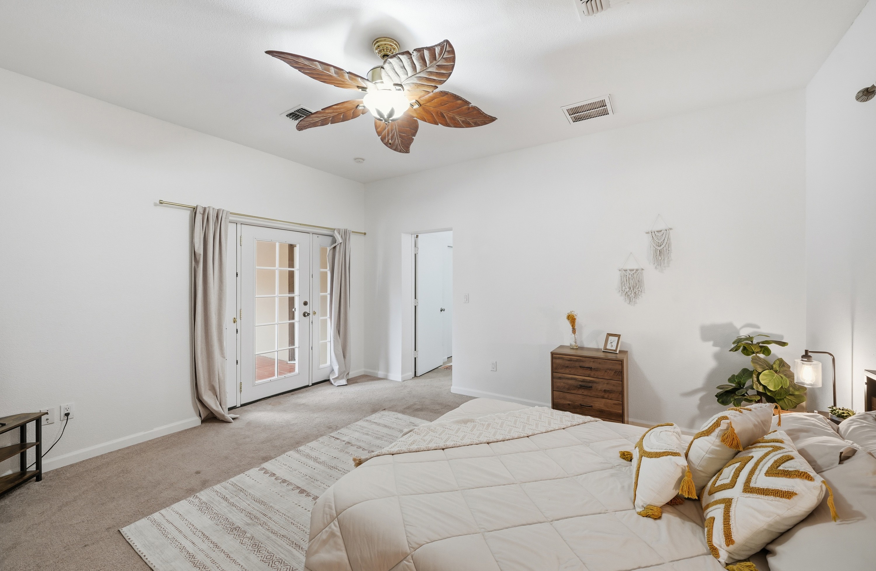 Spacious bedroom with natural light