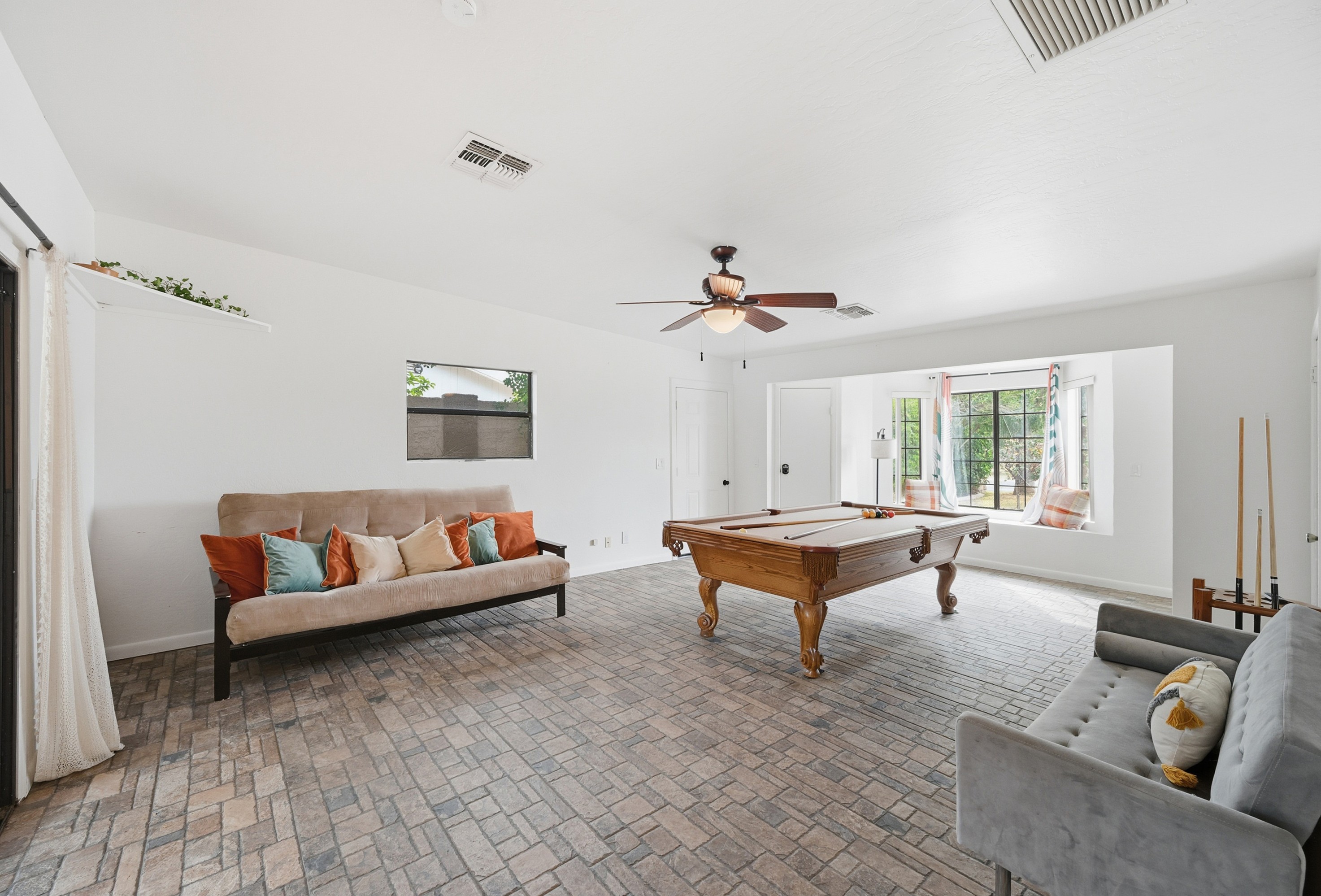 Game room with pool table