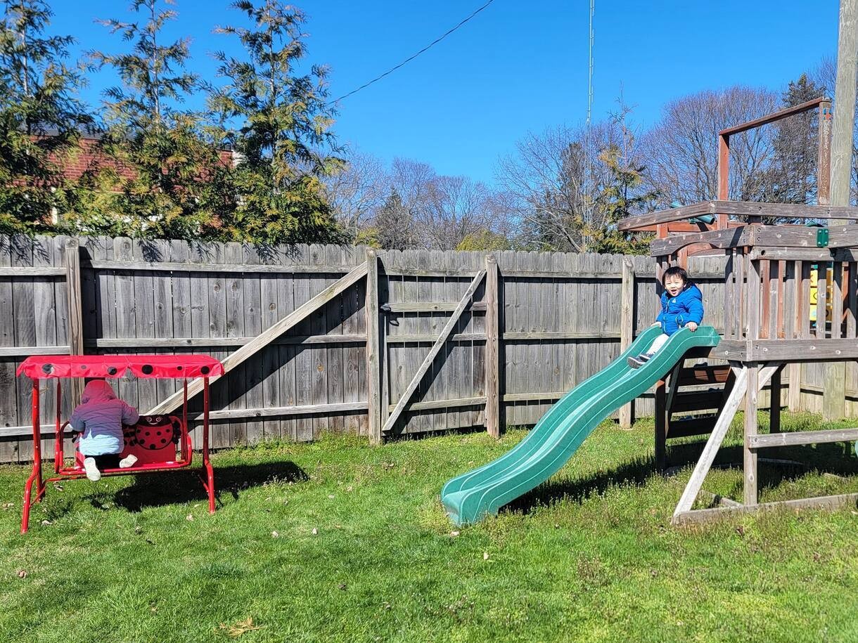 Backyard playground slide