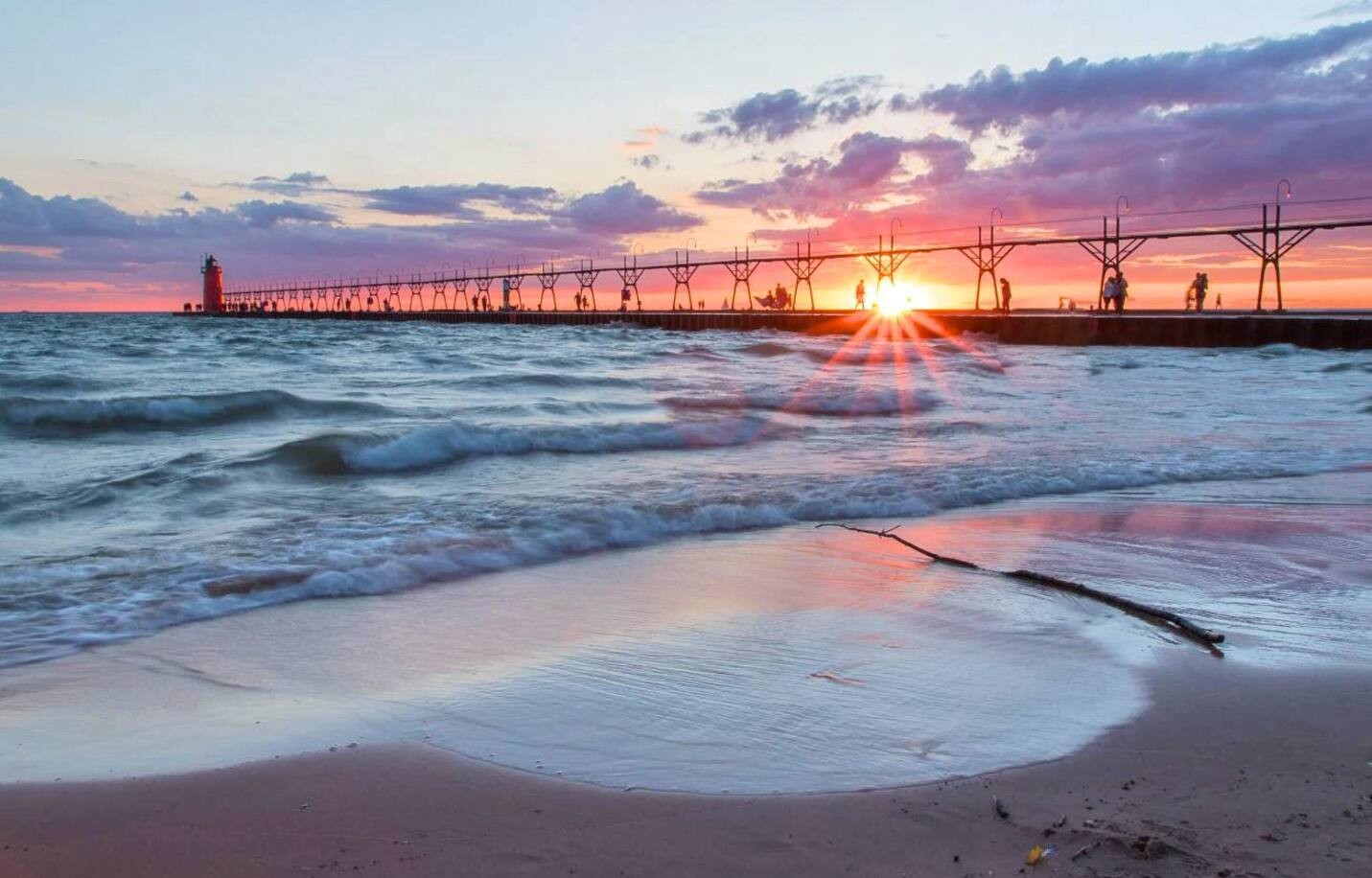 South Haven pier at sunset