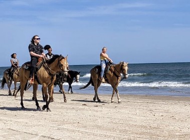 Horseback riding through mountain trails